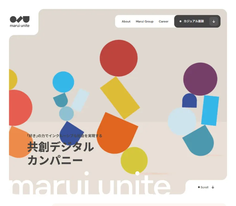 マルイユナイト｜幾何学モチーフとパステルカラーの企業サイトのWebサイトプレビュー
