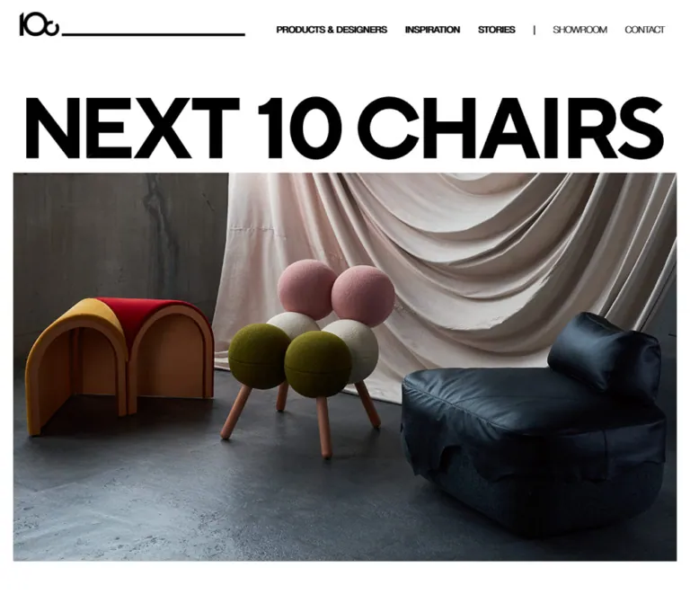 Next 10 Chairs｜椅子とデザイナーのコレクションサイトのWebサイトプレビュー