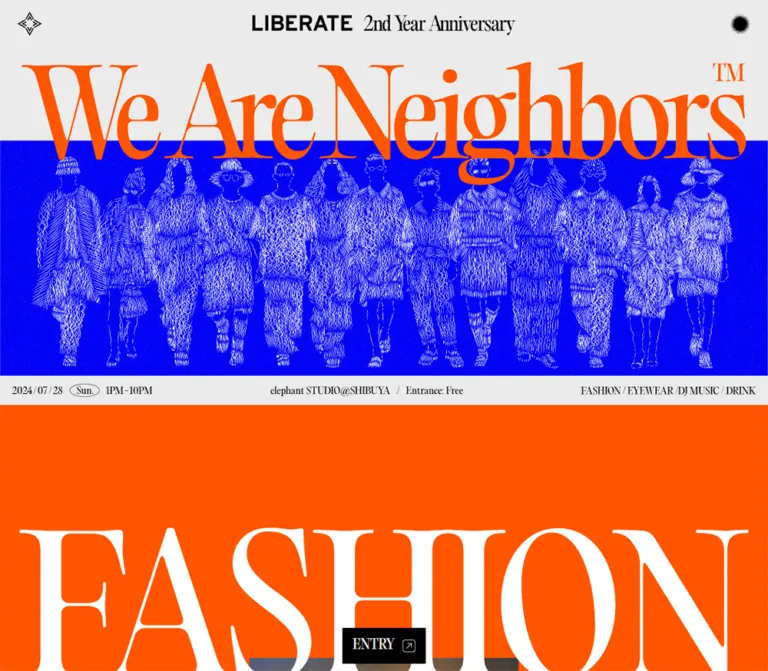 LIBERATE 2周年記念イベント「We Are Neighbors」のWebサイトプレビュー
