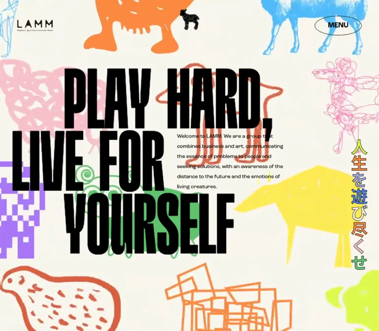 LAMM|多彩な羊と極太タイポグラフィのコーポレートサイトのWebサイトプレビュー