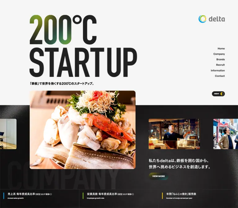 株式会社delta｜鉄板の熱量を伝えるコーポレートサイトのWebサイトプレビュー