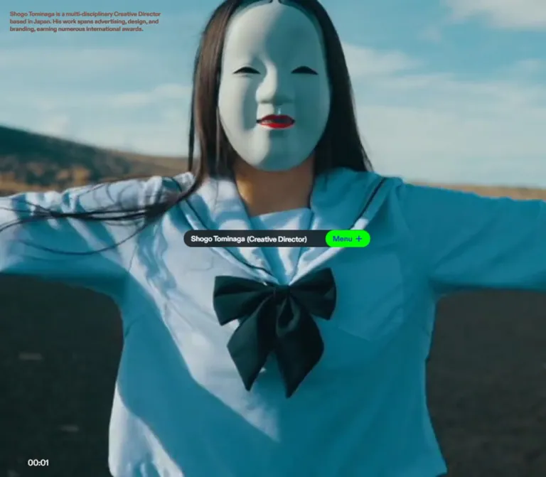 富永省吾｜映像が主役のポートフォリオのWebサイトプレビュー