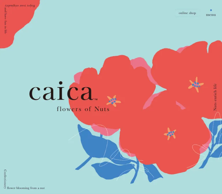caica（カイカ）｜花とナッツで彩る菓子ブランドサイトのWebサイトプレビュー